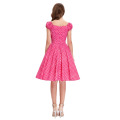 Belle Poque Lager V-Ausschnitt Baumwolle Vintage Retro Polka Dots 50s Baumwollkleid BP000067-4